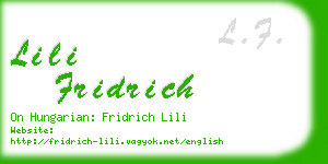 lili fridrich business card
